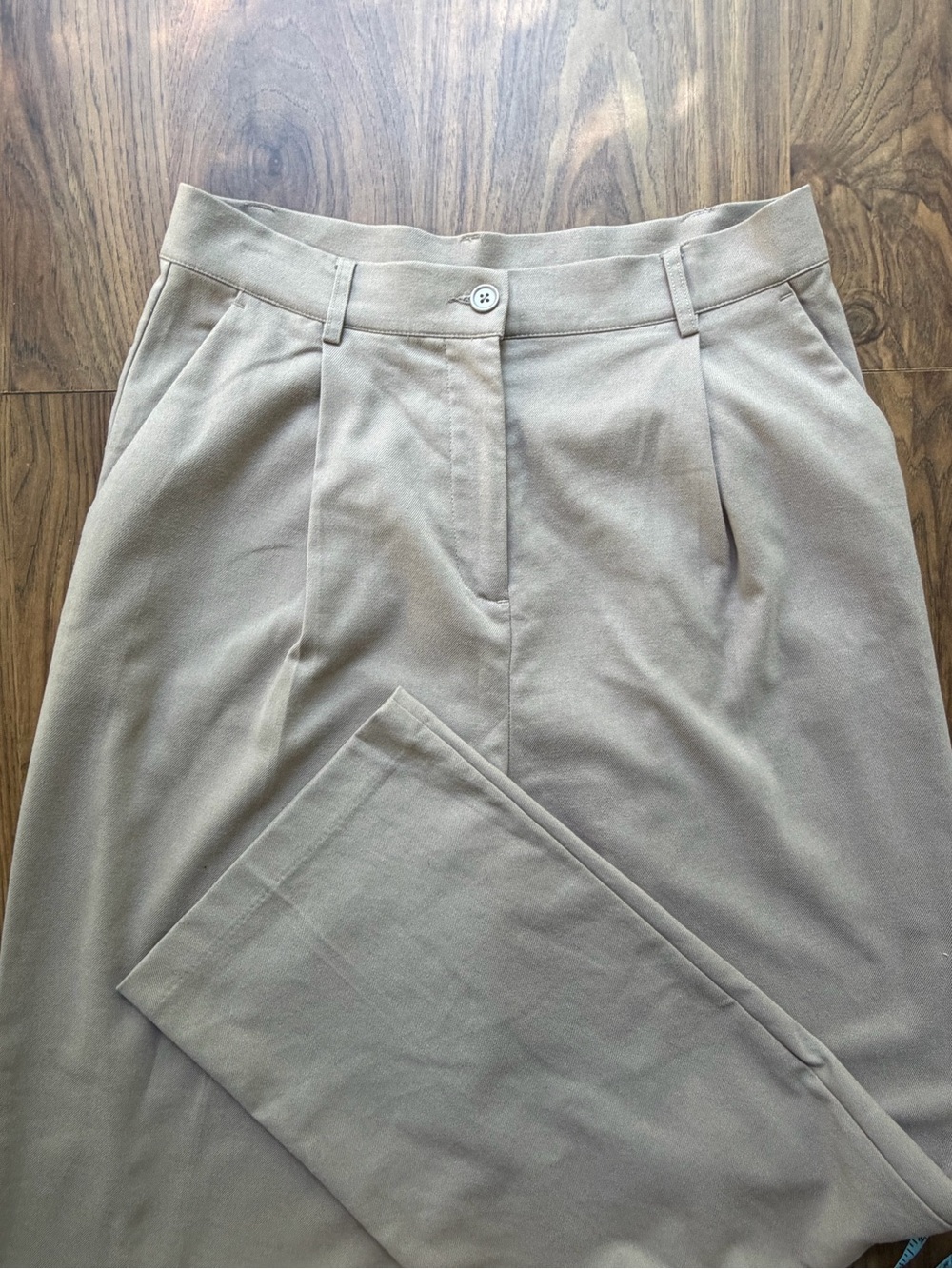 Garage Porter Pleated Trouser Pants, ‘Stone’ Neutral Taupe High-Waist Wide Pants